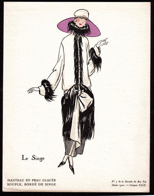 De Ceci by Andre Marty, Antique 1921 Pochoir from Gazette du Bon Ton, Art Deco French Fashion Print offers